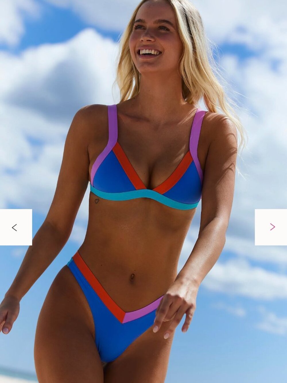 Free People x Oneone Swim Set Kameron Bikini Top and Jesse Bottom Colorblock